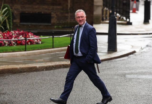 Secretary of State for Environment, Food and Rural Affairs Steve Reed walks outside Downing Street on the day of the first cabinet meeting