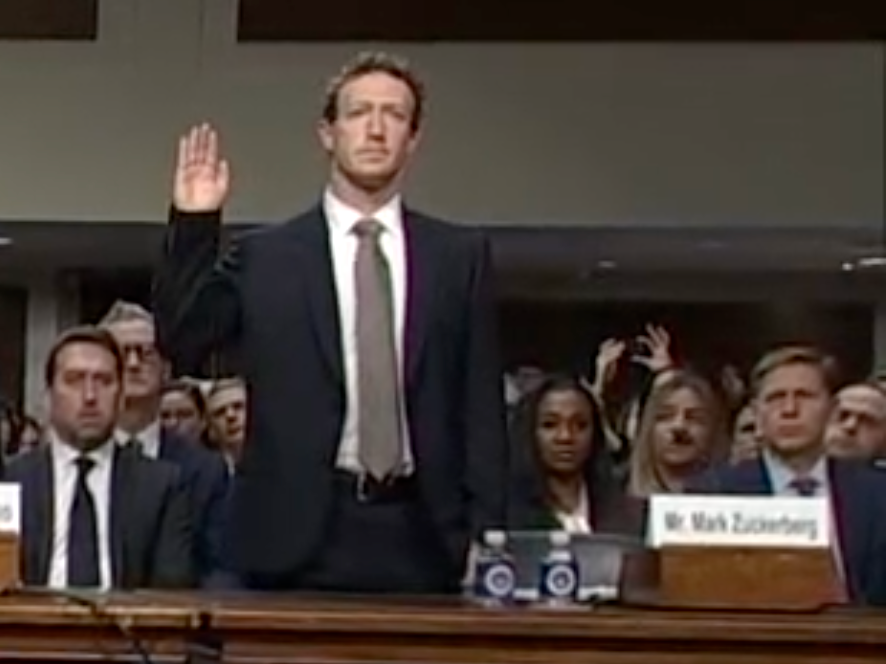 Meta CEO Mark Zuckerberg testified before Congress in January-image courtesy CSPAN