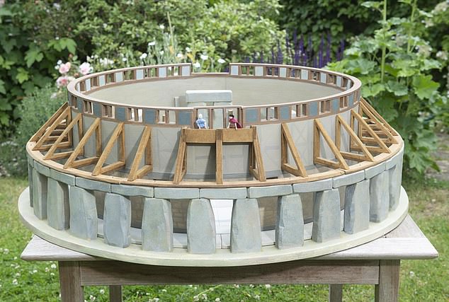 It has taken five years for Sarah to develop her theory with the support of Crispin Scott, a 65-year-old retired Army officer who is her partner of 14 years. Pictured: One of Sarah's model