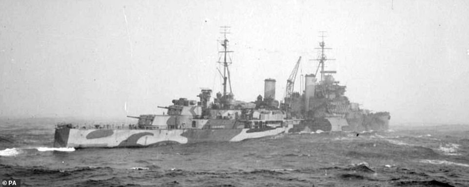 HMS Trinidad on an Arctic convoy in 1942. Historian Simon Stevens said: 'This is very curious, this is quite new to me that they've gone back to this system'