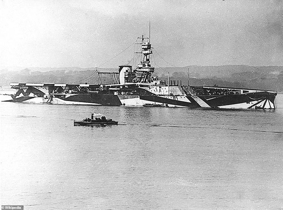 Commander Wilkinson's idea was first tested on miniature model ships before being approved by the Admiralty and used on the real Navy fleet. Pictured: WWI vessel HMS Furious