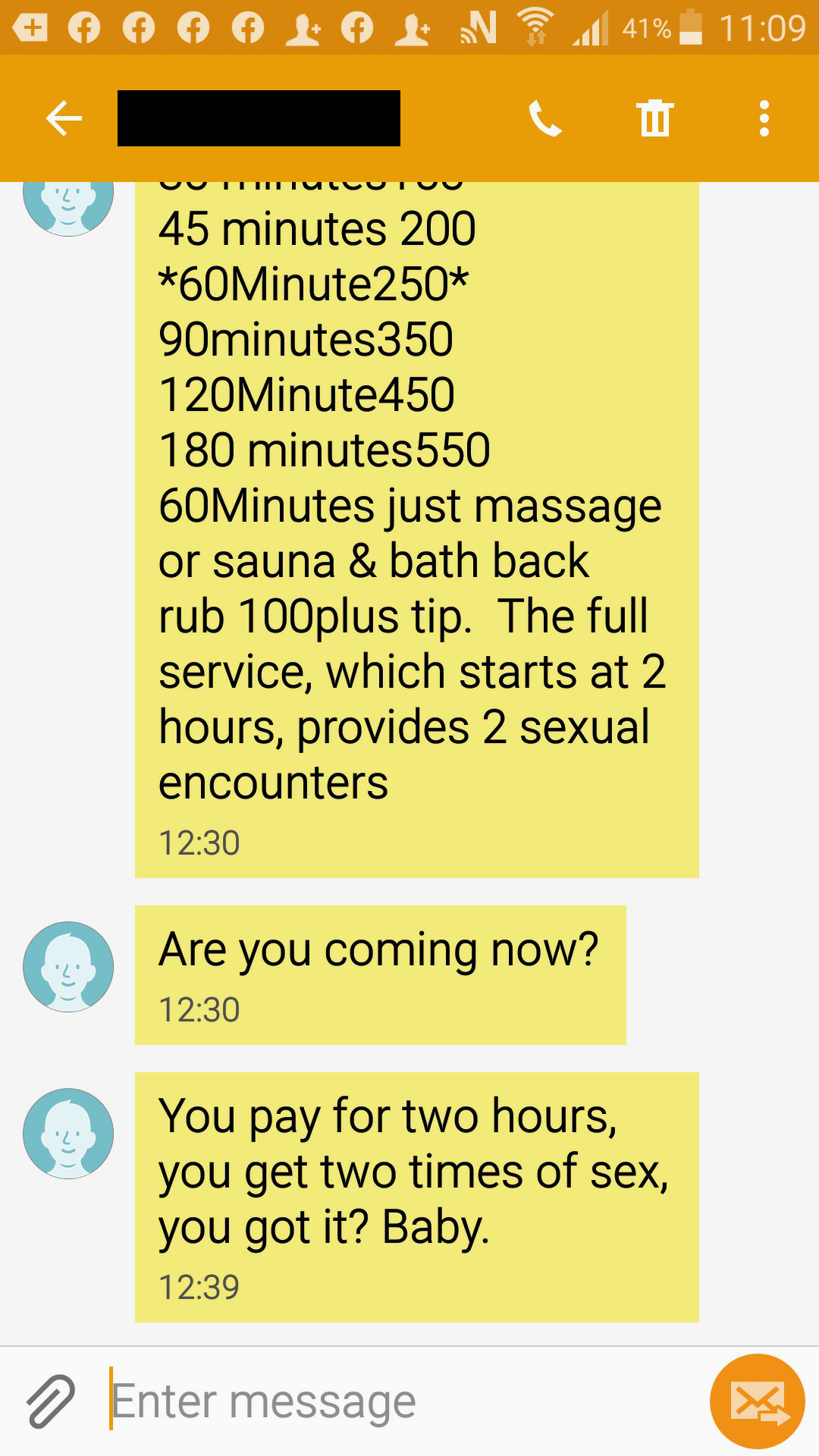 This was part of the text exchange between CBC's undercover reporter and 'Lily.' (CBC)