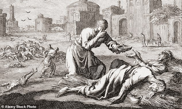 A local historian believes the remains may have been from a plague pit built at the time of the Black Death around 1350