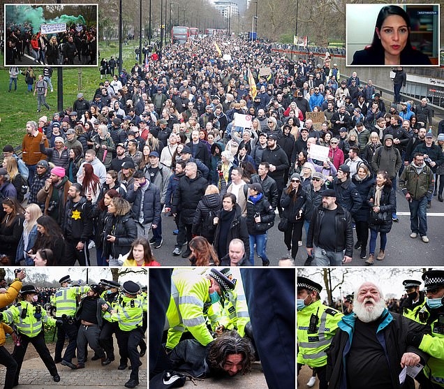 Police clampdown on Hyde Park anti-lockdown protest