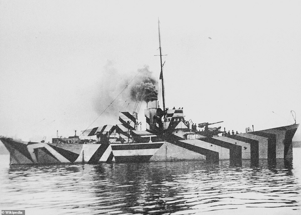 More than 2,000 ships received the strange livery before the end of the Great War. Pictured: WWI vessel HMS Kilbride