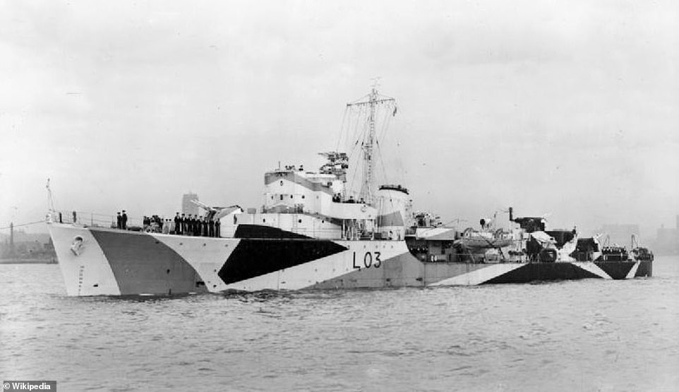 Even though better rangefinders, and later radar, had come into use during World War Two, the dazzle scheme still remained in use until the fall of Japan in 1945. Pictured: WWII vessel HMS Badsworth