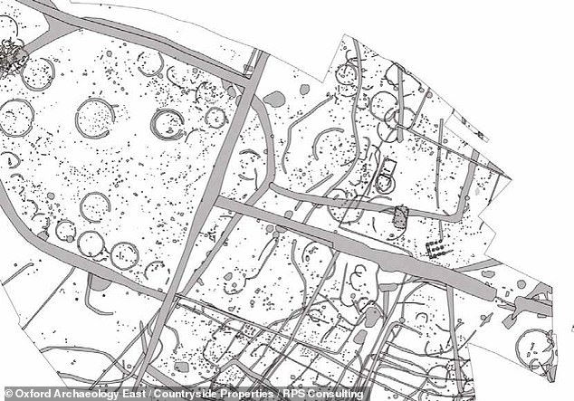 'The substantial enclosure ditch and the roundhouses themselves were clearly built to impress,' said Oxford Archaeology East's project officer Andy Greef. The roundhouses would have been up to 49 feet in diameter, and were enclosed in gullies some 1.6 feet deep 'The substantial enclosure ditch and the roundhouses themselves were clearly built to impress,' said Oxford Archaeology East's project officer Andy Greef. The roundhouses would have been up to 49 feet in diameter, and were enclosed in gullies some 1.6 feet deep