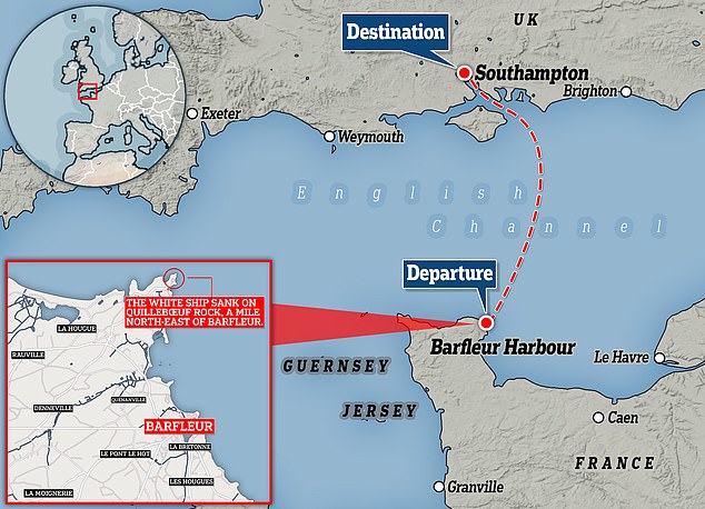 The ship sank just a mile from Barfleur Harbour on November 25, 1120. The passengers had been headed for Southampton
