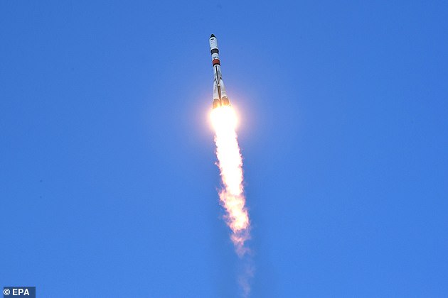 The Russian Soyuz-2.1a carrier rocket with the Progress MS-15 cargo spacecraft lifting off from the launch pad at the Baikonur cosmodrome in Kazakhstan, 23 July 2020