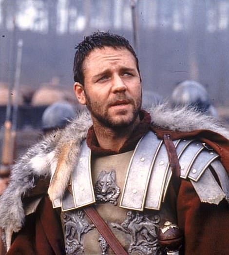 The cat, which was named after the Russell Crowe character Maximus in the film Gladiator (pictured), has only a small piece of its tail missing