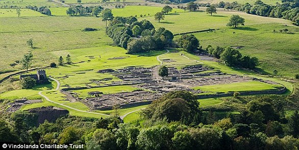 Vindolanda (pictured) is a Roman fort south of Hadrian's Wall in northern England