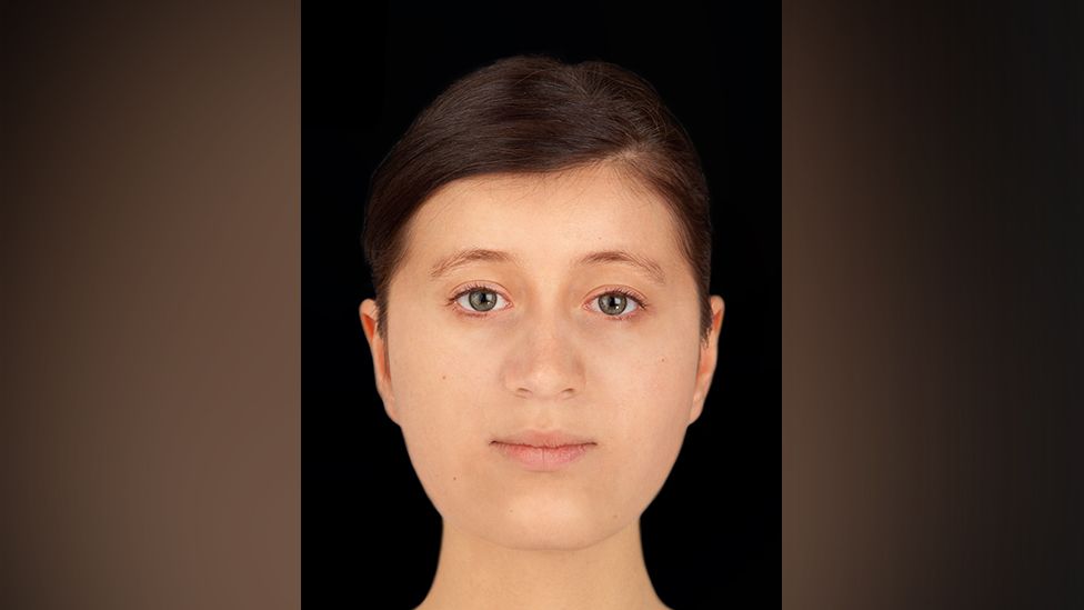 Facial reconstruction of Trumpington Anglo-Saxon woman, 16 Facial reconstruction of Trumpington Anglo-Saxon woman, 16