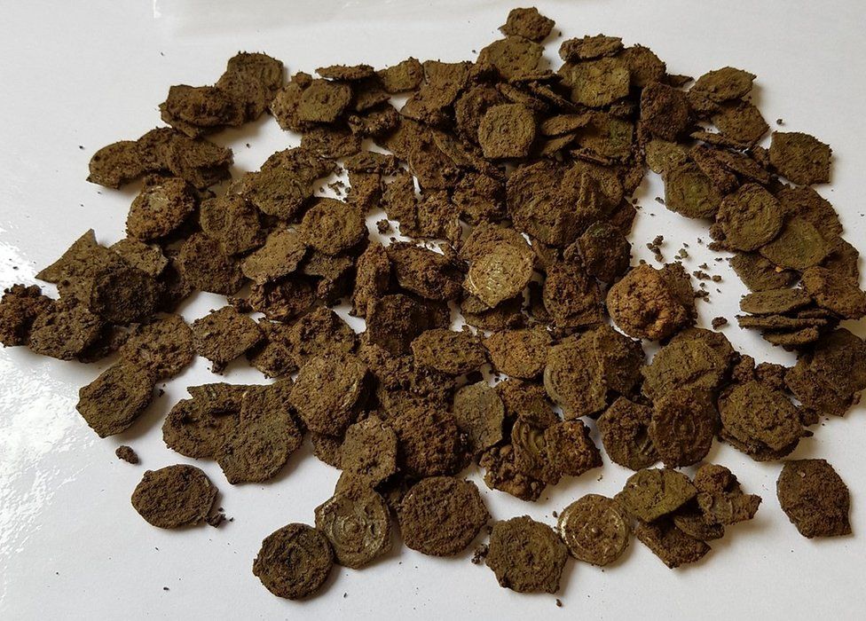 Hillingdon Hoard Potins after discovery