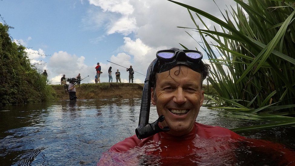 Gary Bankhead in river Colne Gary Bankhead in river Colne