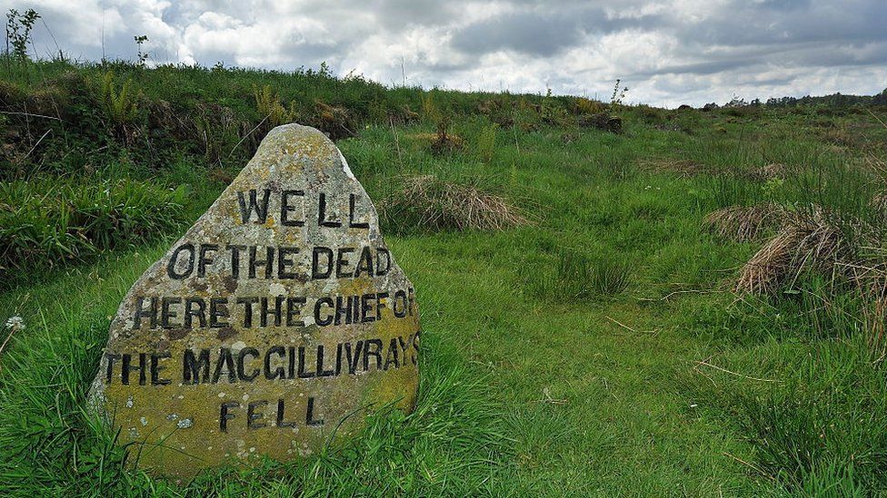 Marker at Culloden battlefield Marker at Culloden battlefield