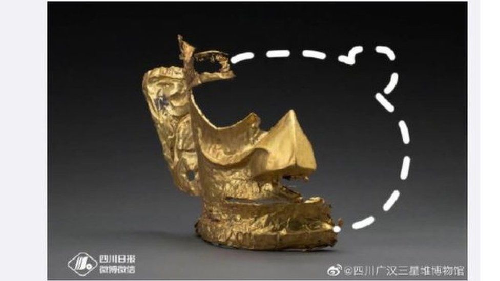 Sanxingdui museum Weibo post on gold mask memes