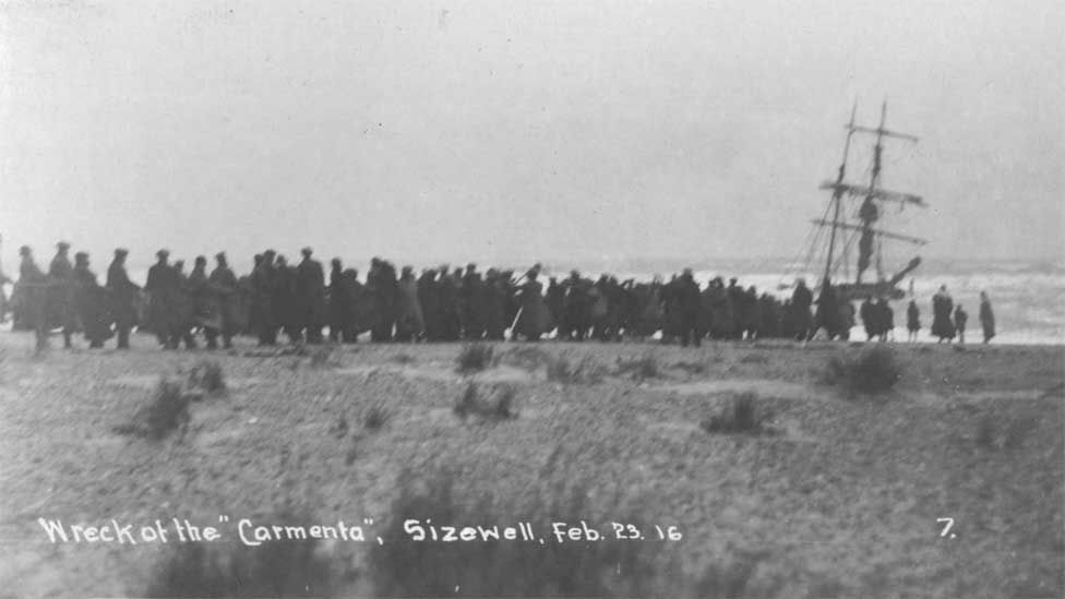 Wreck of the Carmenta, Sizewell, 1916